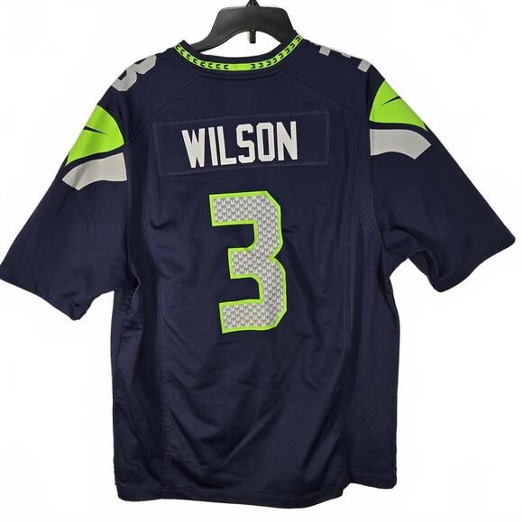 NFL Other - Russell Wilson Seahawks Jersey L Blue Nike On Field #3 Stitched Football